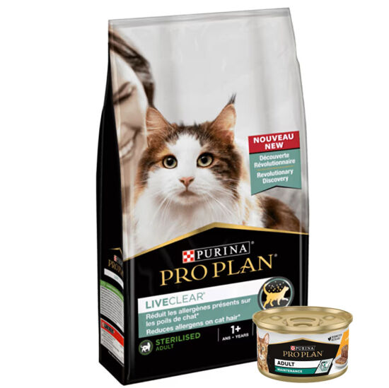Pro Plan Live Clear Sterilised Somonlu Kısırlaştırılmış Kedi Maması 1,4 Kg + Pro Plan 85 Gr Yaş Mama - 1