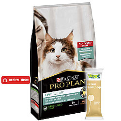 Pro Plan Live Clear Sterilised Somonlu Kısırlaştırılmış Kedi Maması 1,4 Kg + Wooc Lolipop Ödül - Pro Plan