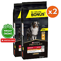 Pro Plan Medium Tavuklu Orta Irk Köpek Maması 14 + 2,5 Kg (Toplam 16,5 Kg) x 2 Adet - Pro Plan