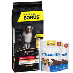 Pro Plan - Pro Plan Medium Tavuklu Orta Irk Köpek Maması 14 + 2,5 Kg (Toplam 16,5 Kg) + 2 Adet Gimdog 70 Gr Köpek Ödülü
