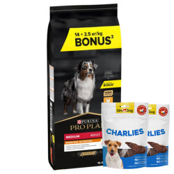 Pro Plan Medium Tavuklu Orta Irk Köpek Maması 14 + 2,5 Kg (Toplam 16,5 Kg) + 2 Adet Gimdog 70 Gr Köpek Ödülü - Pro Plan