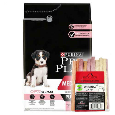 Pro Plan Medium Orta Irk Somon Yavru Köpek Maması 3 Kg + Esca Food 25li Munch Sticks