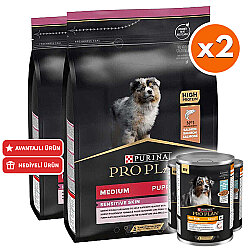 Pro Plan Medium Orta Irk Somon Yavru Köpek Maması 3 Kg x 2 Adet + 3 Adet Pro Plan Konserve - Pro Plan