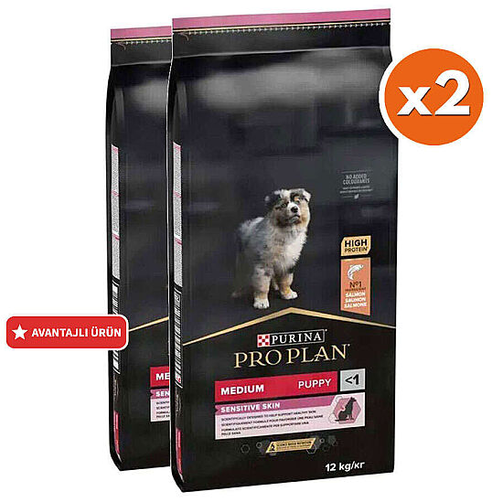 Pro Plan Medium Orta Irk Somonlu Yavru Köpek Maması 12 Kg x 2 Adet + 12 Adet Pro Plan Konserve - 3