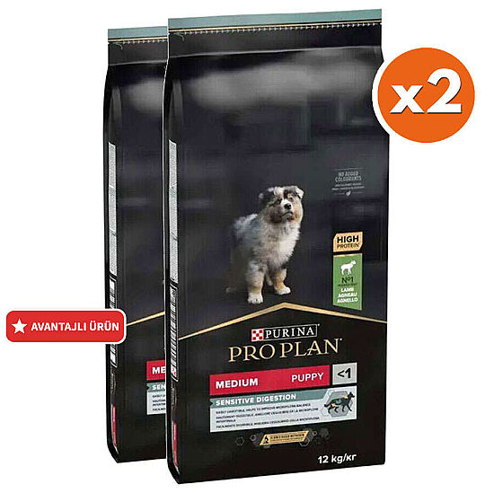 Pro Plan Medium Puppy Kuzu Etli Yavru Köpek Maması 12 Kg x 2 Adet + 12 Adet Pro Plan Konserve - 3