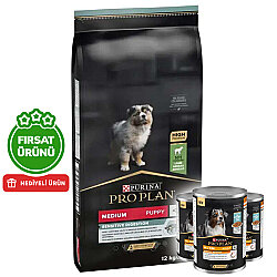 Pro Plan Medium Puppy Kuzu Etli Yavru Köpek Maması 12 Kg + 3 Adet Pro Plan Konserve 400 Gr - 1
