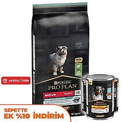 Pro Plan Medium Puppy Kuzu Etli Yavru Köpek Maması 12 Kg + 3 Adet Pro Plan Konserve 400 Gr - Pro Plan