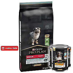 Pro Plan Medium Puppy Kuzu Etli Yavru Köpek Maması 12 Kg + 3 Adet Pro Plan Konserve 400 Gr - Pro Plan