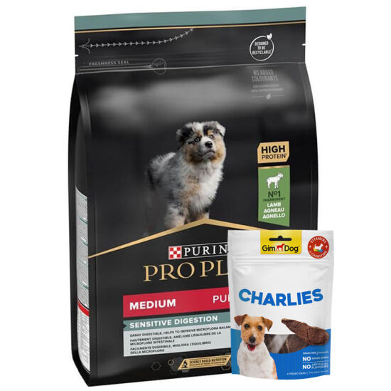 Pro Plan Medium Puppy Kuzu Yavru Köpek Maması 3 Kg + Gimdog 70 Gr Köpek Ödülü - 1