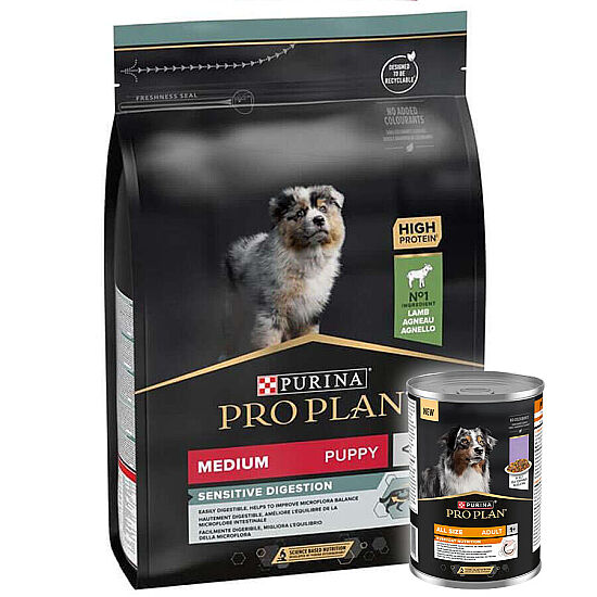 Pro Plan Medium Puppy Kuzu Yavru Köpek Maması 3 Kg + Pro Plan Konserve 400 Gr - 1