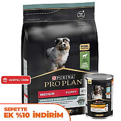Pro Plan Medium Puppy Kuzu Yavru Köpek Maması 3 Kg + Pro Plan Konserve 400 Gr - Pro Plan