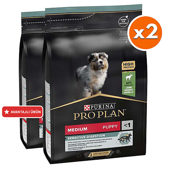 Pro Plan Medium Puppy Kuzu Yavru Köpek Maması 3 Kg x 2 Adet - 1