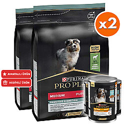 Pro Plan Medium Puppy Kuzu Yavru Köpek Maması 3 Kg x 2 Adet + 3 Adet Pro Plan Konserve - Pro Plan