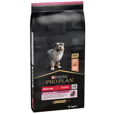 Pro Plan Medium Orta Irk Somonlu Yavru Köpek Maması 12 Kg + Wanpy Creamy Treat 5x14 Gr