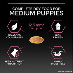 Pro Plan Medium Orta Irk Somonlu Yavru Köpek Maması 12 Kg + Wanpy Creamy Treat 5x14 Gr - Thumbnail