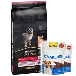 Pro Plan - Pro Plan Medium Orta Irk Somonlu Yavru Köpek Maması 12 Kg + 2 Adet Gimdog 70 Gr Köpek Ödülü