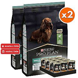 Pro Plan Mini Lamb Kuzulu Küçük Irk Köpek Maması 7 Kg x 2 Adet + 12 Adet Pro Plan Konserve - Pro Plan