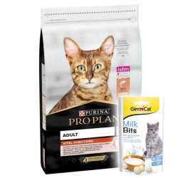 Pro Plan Somonlu Kedi Maması 1,5 Kg + Gimcat Sütlü Kedi Ödül Tableti - Pro Plan