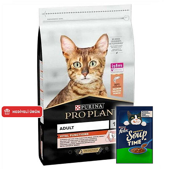 Pro Plan Somonlu Kedi Maması 1,5 Kg + Felix Soup Time Çorba - 1