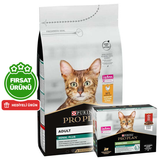 Pro Plan Tavuk Etli Kedi Maması 10 Kg + Pro Plan Yaş Mama 85 Gr x 10 Adet - 1