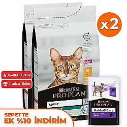 Pro Plan Tavuk Etli Kedi Maması 10 Kg x 2 Adet + 35 Adet Pro Plan Hairball Pouch - Pro Plan
