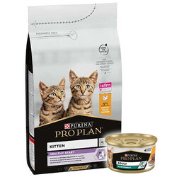 Pro Plan - Pro Plan Kitten Tavuk Etli Yavru Kedi Maması 1,5 Kg + Pro Plan 85 Gr Yaş Mama