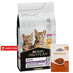 Pro Plan Kitten Tavuk Etli Yavru Kedi Maması 3 Kg + 6 Adet Gourmet Çorba - Pro Plan