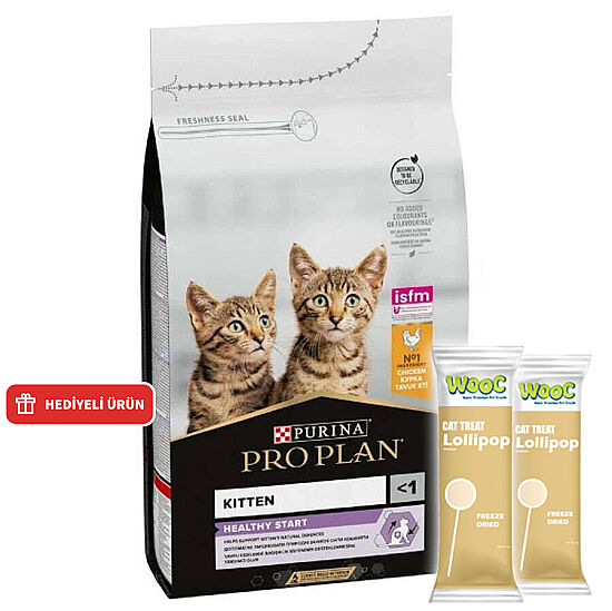 Pro Plan Kitten Tavuk Etli Yavru Kedi Maması 3 Kg + 2 Adet Wooc Lolipop Ödül - 1