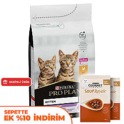 Pro Plan Kitten Tavuk Etli Yavru Kedi Maması 3 Kg + 2 Adet Gourmet Çorba - Pro Plan