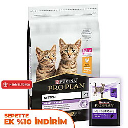 Pro Plan Kitten Yavru Kedi Maması 10 Kg + 14 Adet Pro Plan Hairball Pouch - Pro Plan