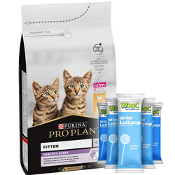 Pro Plan - Pro Plan Kitten Yavru Kedi Maması 10 Kg + 5 Adet Wooc Kedi Ödülü Lolipop