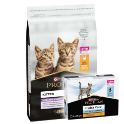 Pro Plan Kitten Yavru Kedi Maması 10 Kg + Hydra Care Yaş Mama 75 Gr x 10 Adet - Pro Plan