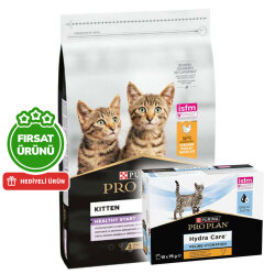 Pro Plan Kitten Yavru Kedi Maması 10 Kg + Hydra Care Yaş Mama 75 Gr x 10 Adet - Pro Plan