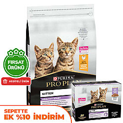 Pro Plan Kitten Yavru Kedi Maması 10 Kg + Pro Plan Yaş Mama 85 Gr x 10 Adet - Pro Plan