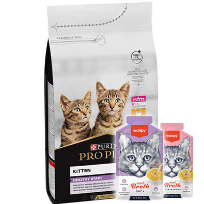 Pro Plan Kitten Yavru Kedi Maması 10 Kg + 5 Adet Wanpy 50 Gr Kedi Çorbası