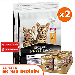 Pro Plan Kitten Yavru Kedi Maması 10 Kg x 2 Adet + 24 Adet Gourmet Kitten Konserve - Pro Plan