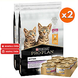 Pro Plan Kitten Yavru Kedi Maması 10 Kg x 2 Adet + 24 Adet Gourmet Kitten Konserve - Pro Plan
