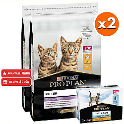 Pro Plan Kitten Yavru Kedi Maması 10 Kg x 2 Adet + 3 Adet Hydra Care Yaş Mama - Pro Plan