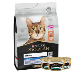 Pro Plan Original Senior +7 Somonlu Kedi Maması 3 Kg + 3 Adet Pro Plan 85 Gr Yaş Mama - Pro Plan