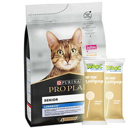Pro Plan - Pro Plan Original Senior +7 Somonlu Yaşlı Kedi Maması 3 Kg + 2 Adet Wooc Kedi Lolipopu