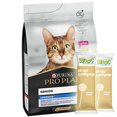 Pro Plan Original Senior +7 Somonlu Yaşlı Kedi Maması 3 Kg + 2 Adet Wooc Kedi Lolipopu