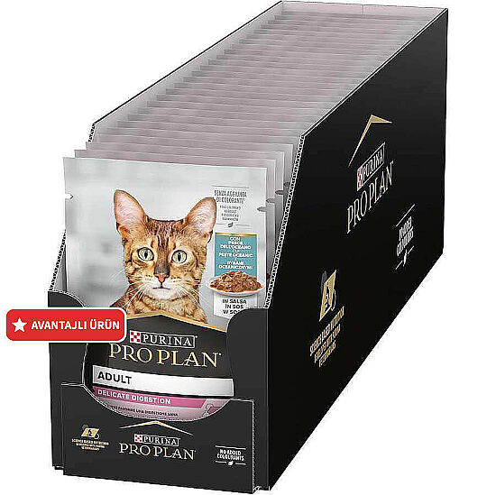 Pro Plan Pouch Delicate Sos İçinde Okyanus Balıklı Kedi Yaş Maması 85 Gr x 26 Adet - 1