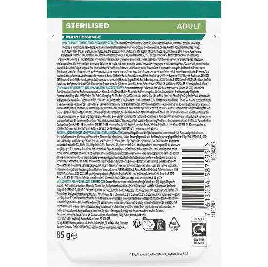 Pro Plan Pouch Sos İçinde Sığır Etli Kısırlaştırılmış Kedi Yaş Maması 85 Gr - 2