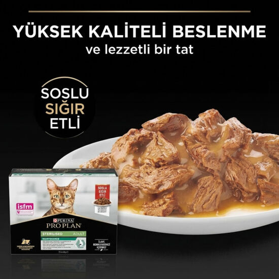 Pro Plan Pouch Sos İçinde Sığır Etli Kısırlaştırılmış Kedi Yaş Maması 85 Gr - 4