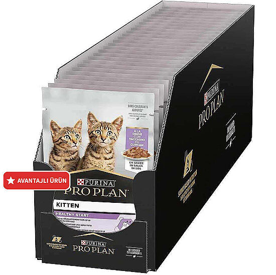 Pro Plan Pouch Kitten Sos İçinde Hindili Yavru Kedi Yaş Maması 85 Gr x 26 Adet - 1