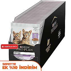 Pro Plan Pouch Kitten Sos İçinde Hindili Yavru Kedi Yaş Maması 85 Gr x 26 Adet - Pro Plan
