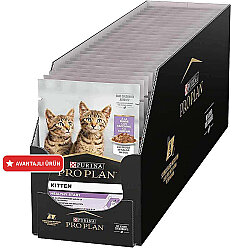 Pro Plan Pouch Kitten Sos İçinde Hindili Yavru Kedi Yaş Maması 85 Gr x 26 Adet - Pro Plan