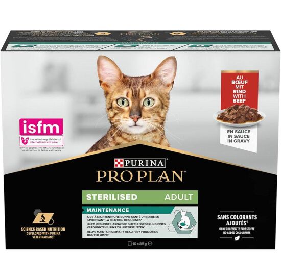 Pro Plan Pouch Sos İçinde Sığır Etli Kısırlaştırılmış Kedi Yaş Maması 85 Gr x 10 Adet - 2