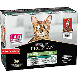Pro Plan Pouch Sos İçinde Sığır Etli Kısırlaştırılmış Kedi Yaş Maması 85 Gr x 10 Adet - Pro Plan