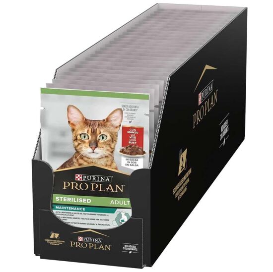 Pro Plan Pouch Sos İçinde Sığır Etli Kısırlaştırılmış Kedi Yaş Maması 85 Gr x 26 Adet - 1